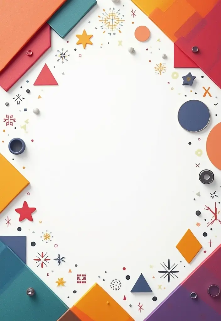 28 Project Sheet Decoration Ideas That Make School Work Fun and Pretty - 25. Geometric Designs