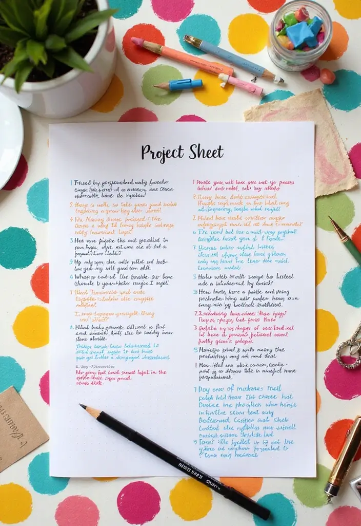 28 Project Sheet Decoration Ideas That Make School Work Fun and Pretty - 3. Colorful Patterns