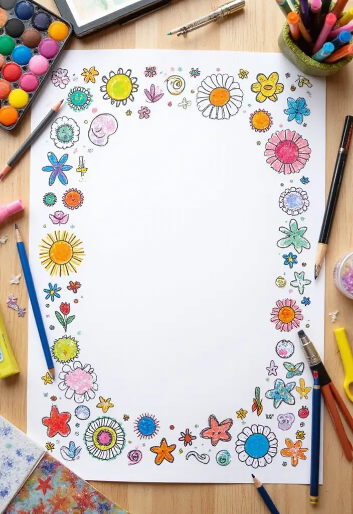 28 Project Sheet Decoration Ideas That Make School Work Fun and Pretty - 4. Hand-Drawn Elements