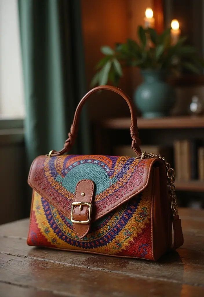 28 Purse Painting Ideas That Make Accessories Pop and Look Cute - 10. Cultural Patterns