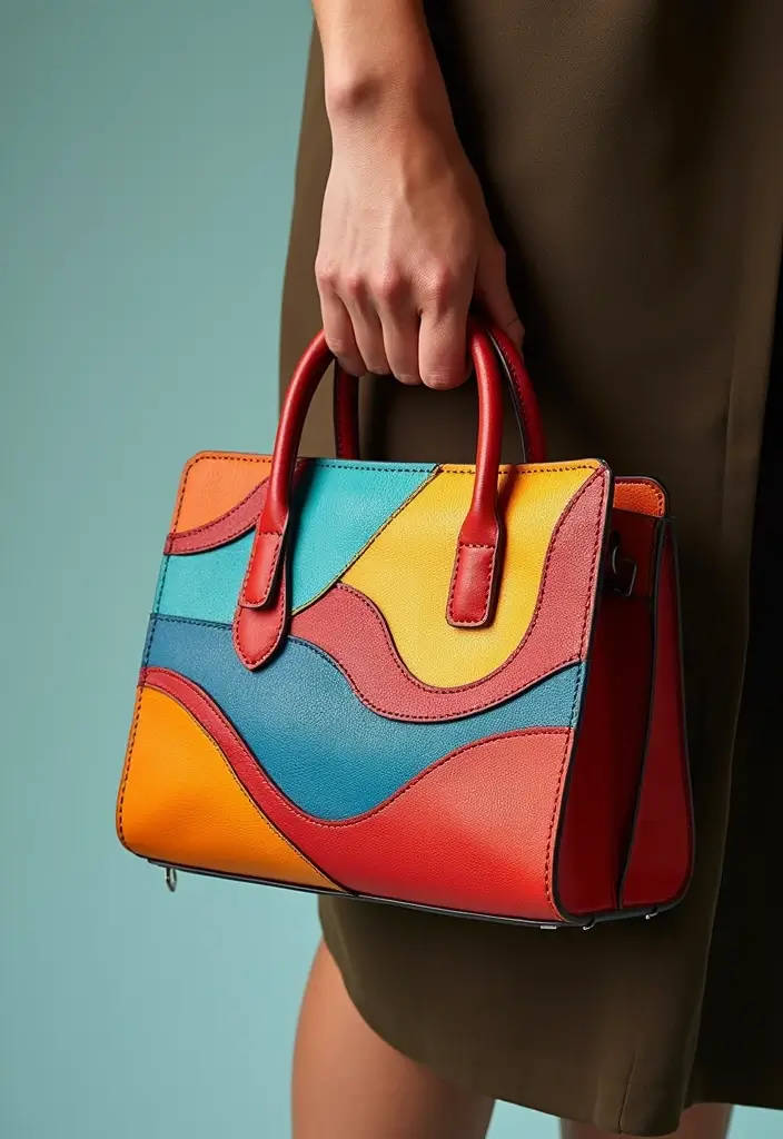 28 Purse Painting Ideas That Make Accessories Pop and Look Cute - 14. Abstract Art