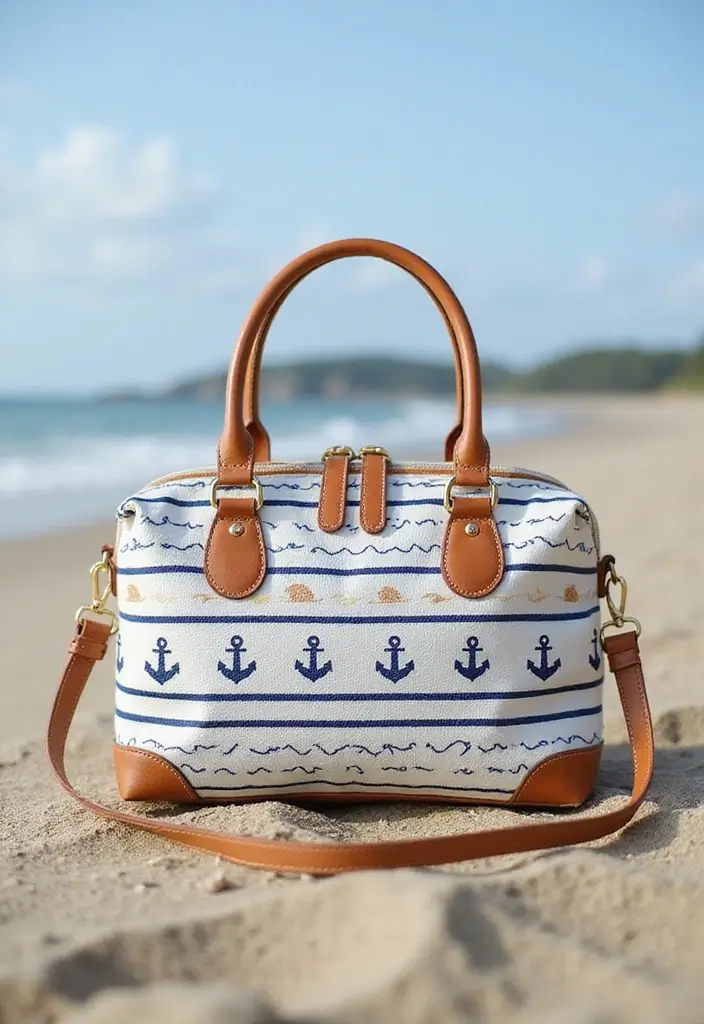 28 Purse Painting Ideas That Make Accessories Pop and Look Cute - 16. Nautical Themes