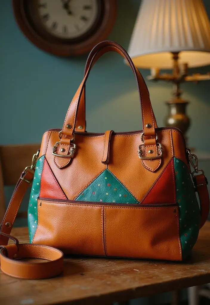 28 Purse Painting Ideas That Make Accessories Pop and Look Cute - 21. Retro Patterns