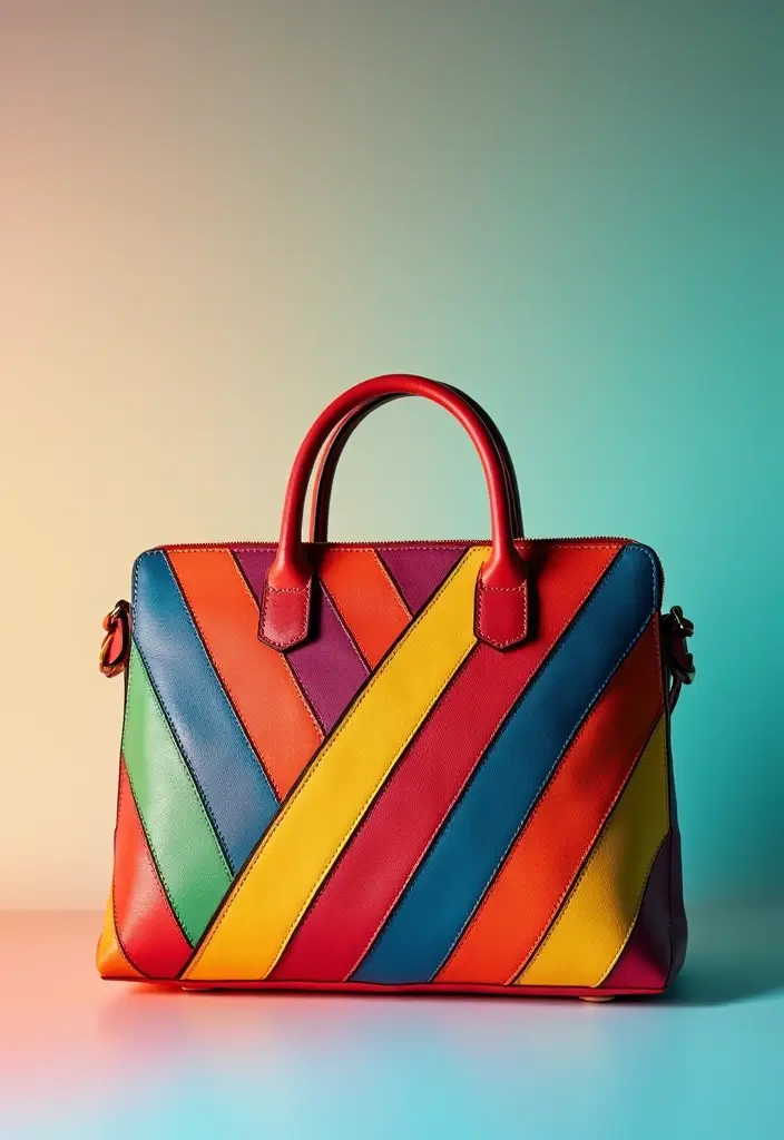 28 Purse Painting Ideas That Make Accessories Pop and Look Cute - 7. Bold Stripes