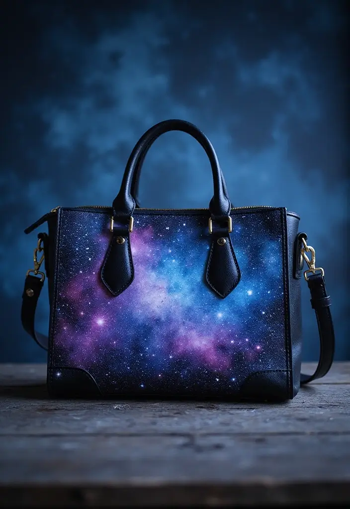 28 Purse Painting Ideas That Make Accessories Pop and Look Cute - 8. Dreamy Galaxy