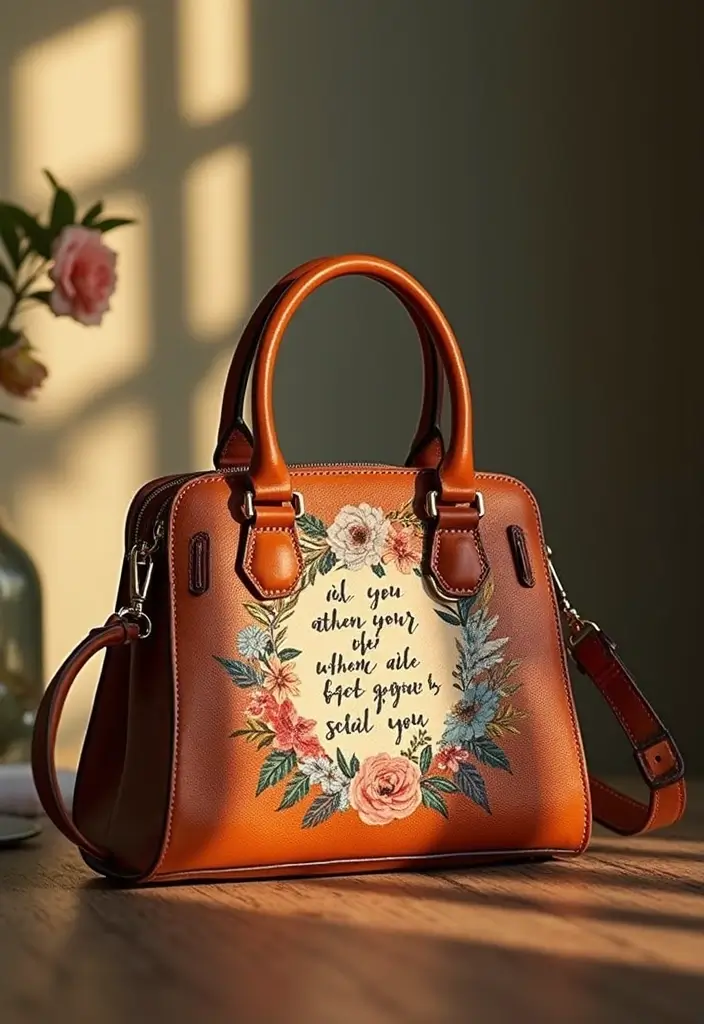28 Purse Painting Ideas That Make Accessories Pop and Look Cute - 9. Inspiring Quotes
