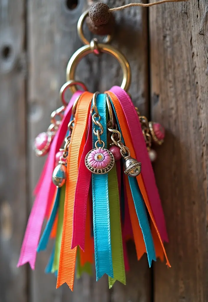 28 Ribbon Craft Ideas That Turn Simple Ribbon Into Beautiful Projects - 11. Ribbon Keychain