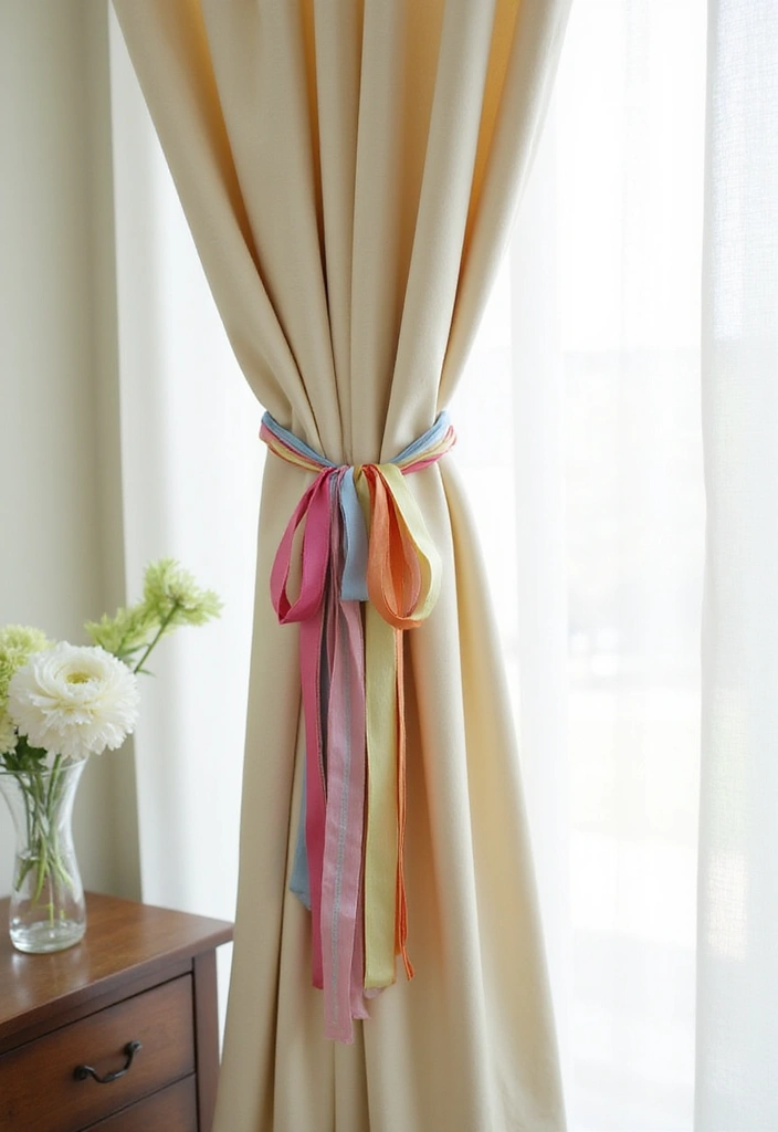 28 Ribbon Craft Ideas That Turn Simple Ribbon Into Beautiful Projects - 16. Ribbon Curtain Tiebacks