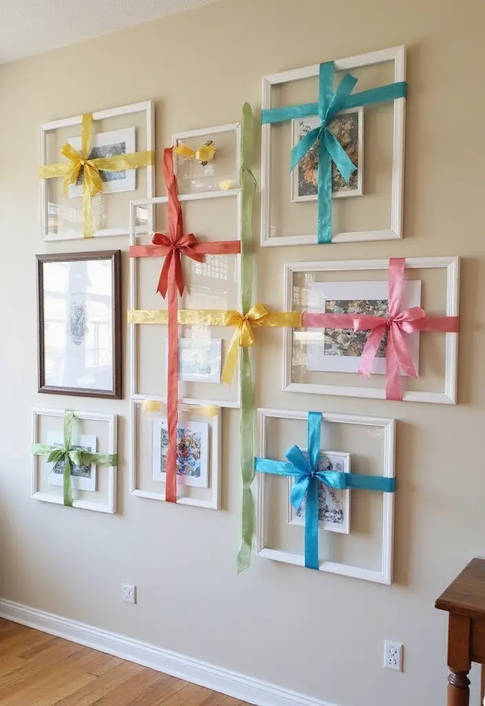 28 Ribbon Craft Ideas That Turn Simple Ribbon Into Beautiful Projects - 24. Ribbon Wall Art with Frames