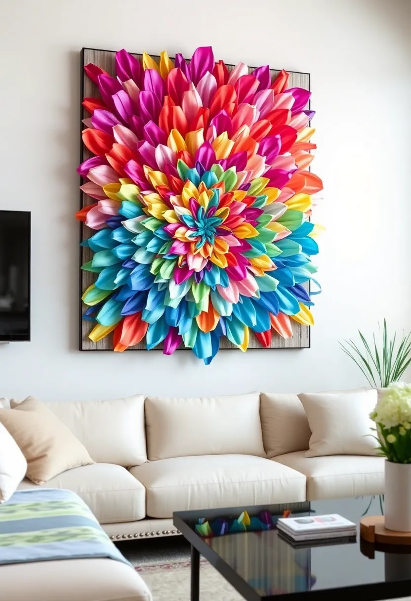 28 Ribbon Craft Ideas That Turn Simple Ribbon Into Beautiful Projects - 27. Ribbon Quilted Wall Art