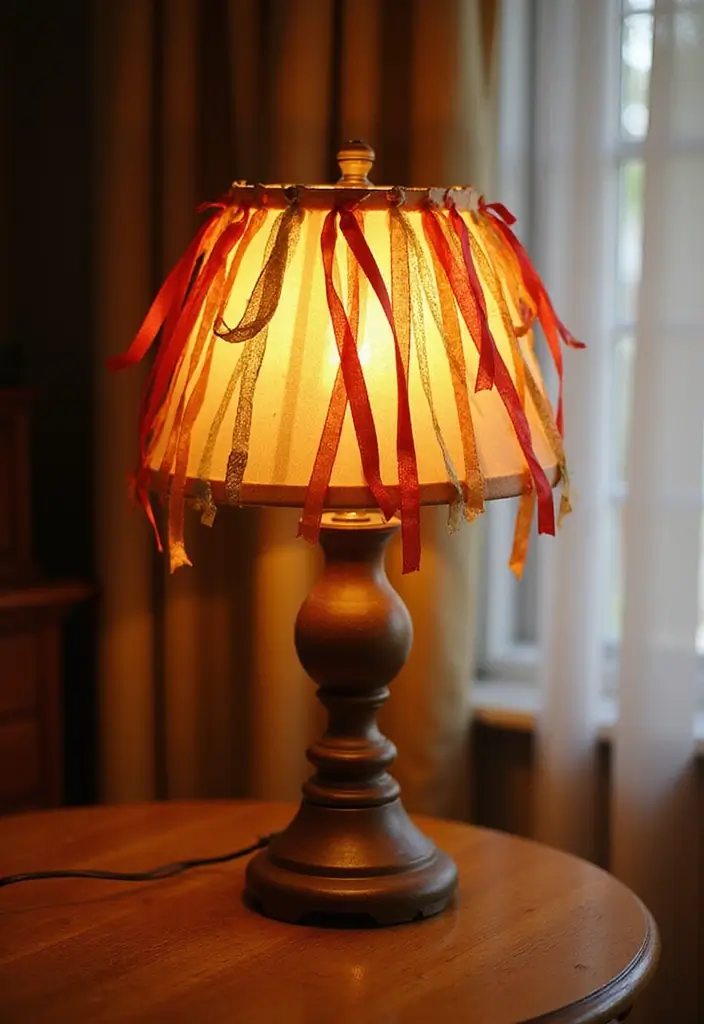 28 Ribbon Craft Ideas That Turn Simple Ribbon Into Beautiful Projects - 6. Ribbon Lampshade