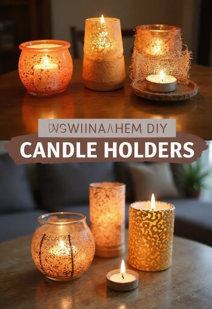 28 Room Craft Ideas That Personalize Your Space Creatively 94 28 Room Craft Ideas That Personalize Your Space Creatively - 16. DIY Candle Holders
