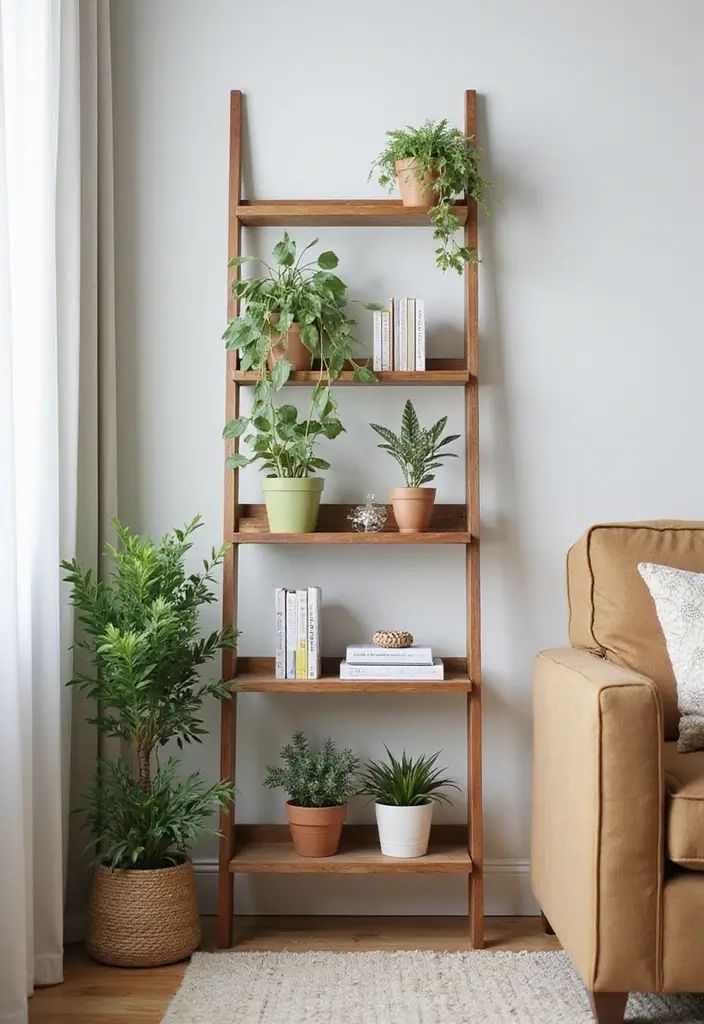 28 Room Craft Ideas That Personalize Your Space Creatively 101 28 Room Craft Ideas That Personalize Your Space Creatively - 17. Decorative Ladder Shelves