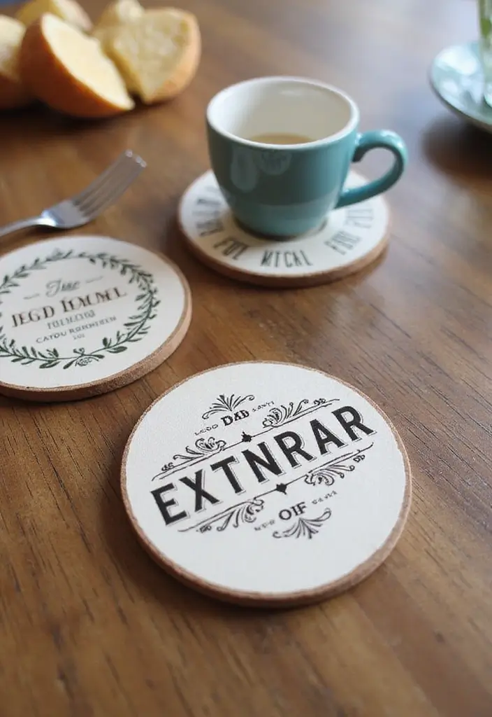 28 Room Craft Ideas That Personalize Your Space Creatively 125 28 Room Craft Ideas That Personalize Your Space Creatively - 21. Personalized Coasters