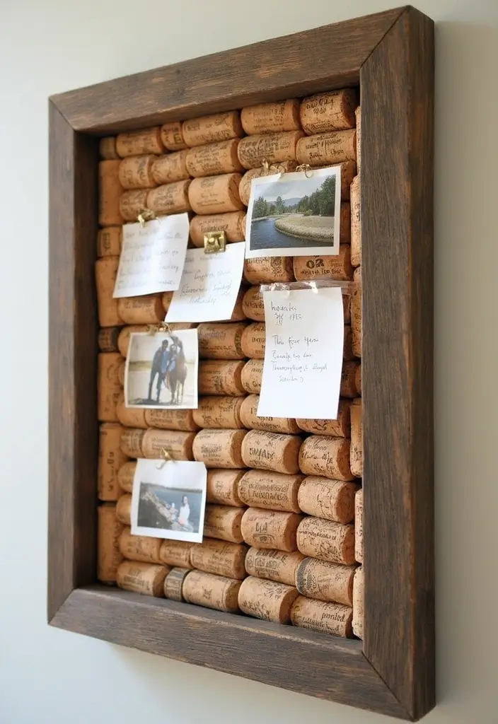 28 Room Craft Ideas That Personalize Your Space Creatively 130 28 Room Craft Ideas That Personalize Your Space Creatively - 22. Upcycled Wine Cork Notice Board
