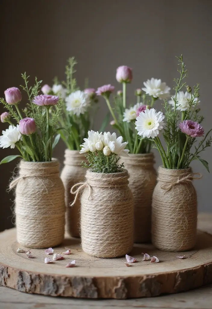 28 Room Craft Ideas That Personalize Your Space Creatively 158 28 Room Craft Ideas That Personalize Your Space Creatively - 26. Twine-Wrapped Jars