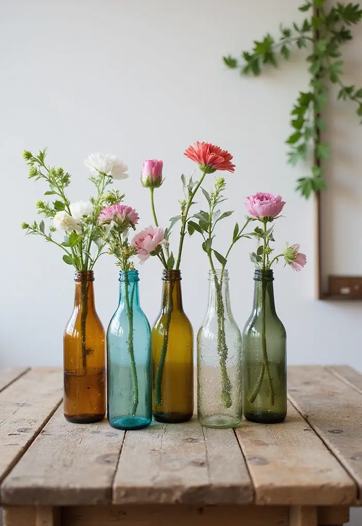 28 Room Craft Ideas That Personalize Your Space Creatively 20 28 Room Craft Ideas That Personalize Your Space Creatively - 4. Recycled Bottle Vases