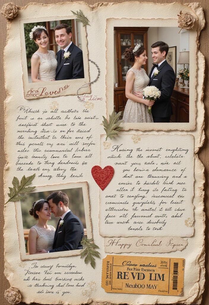 28 Scrapbook Journal Ideas That Turn Everyday Moments Into Art - 12. Crafting a Love Story