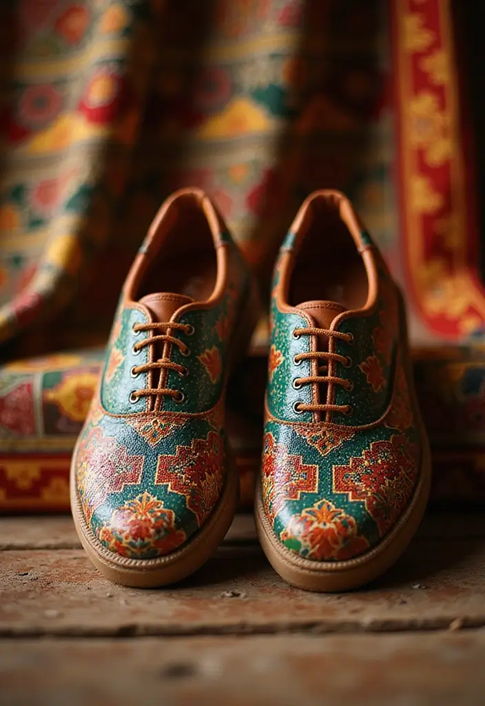 28 Shoe Painting Ideas That Instantly Upgrade Your Footwear and Stand Out - 12. Cultural Influences for Diverse Expression