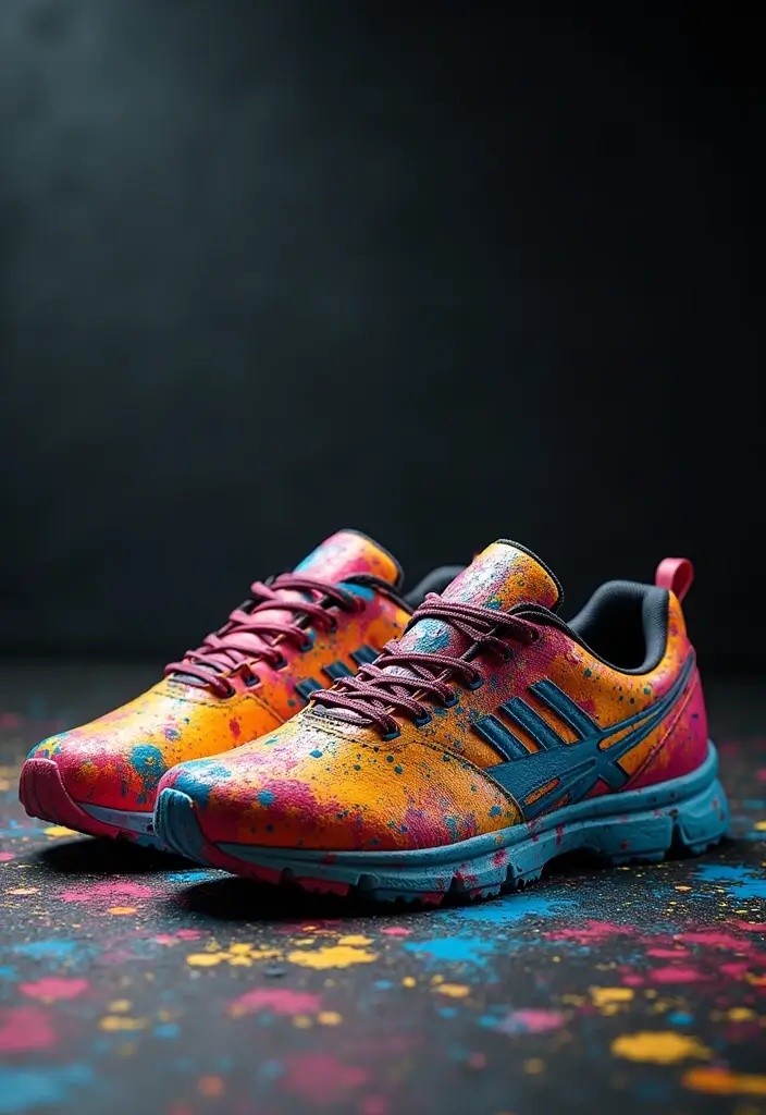 28 Shoe Painting Ideas That Instantly Upgrade Your Footwear and Stand Out - 18. Paint Splatter for an Edgy Look