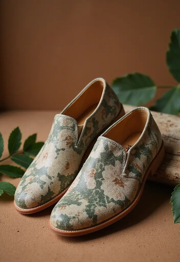 28 Shoe Painting Ideas That Instantly Upgrade Your Footwear and Stand Out - 19. Nature-Inspired Patterns for an Organic Feel
