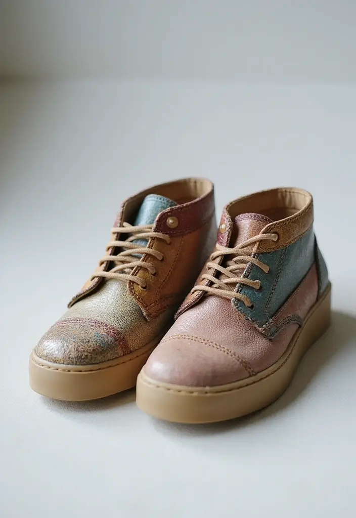 28 Shoe Painting Ideas That Instantly Upgrade Your Footwear and Stand Out - 27. Artistic Layering Techniques for Depth