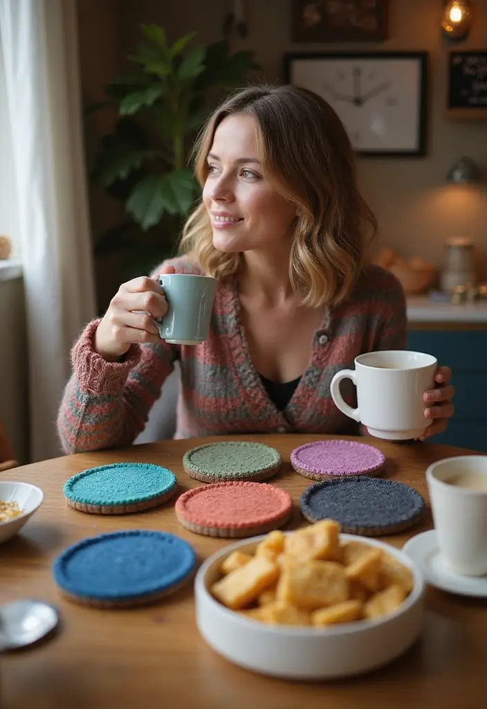 28 Socks Decoration Ideas That Turn Ordinary Socks Into Creative Fashion - 12. Sock Coasters for a Fun Touch