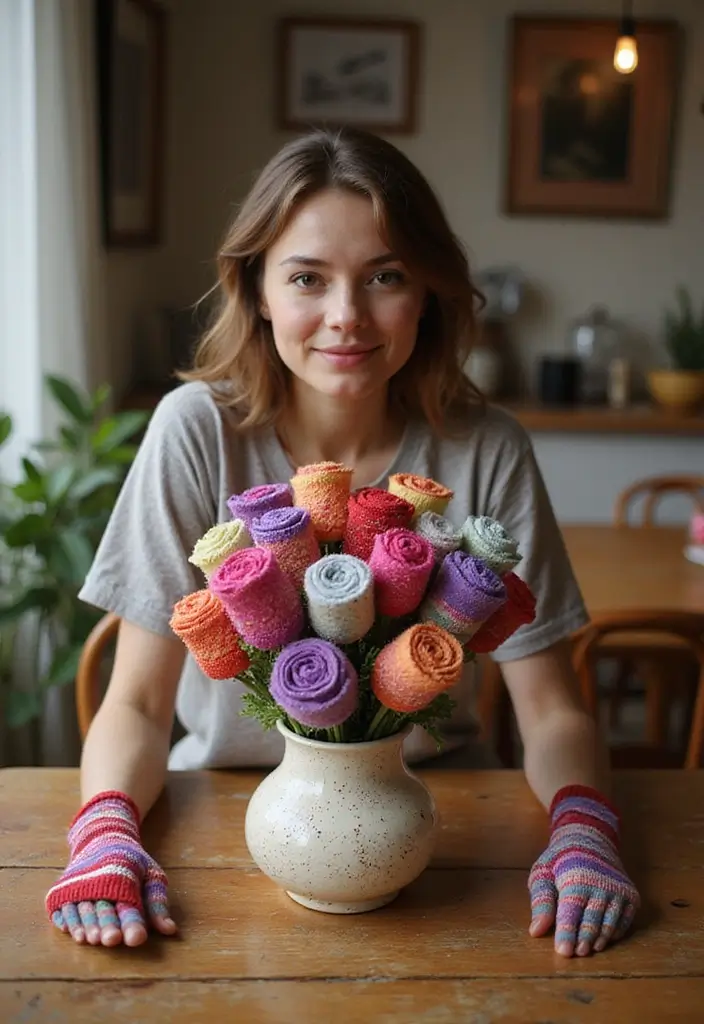 28 Socks Decoration Ideas That Turn Ordinary Socks Into Creative Fashion - 2. Sock Bouquets for Quirky Centerpieces