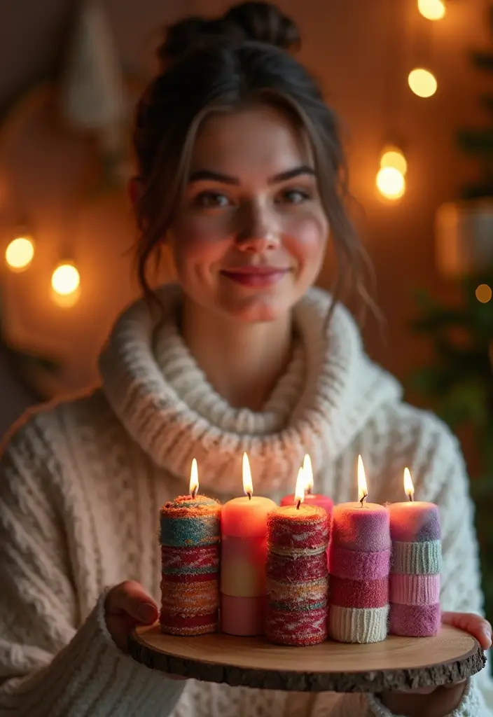 28 Socks Decoration Ideas That Turn Ordinary Socks Into Creative Fashion - 23. Sock Candles for a Cozy Ambiance