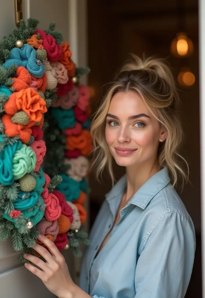 28 Socks Decoration Ideas That Turn Ordinary Socks Into Creative Fashion - 6. Sock Wreaths for Cheerful Decor