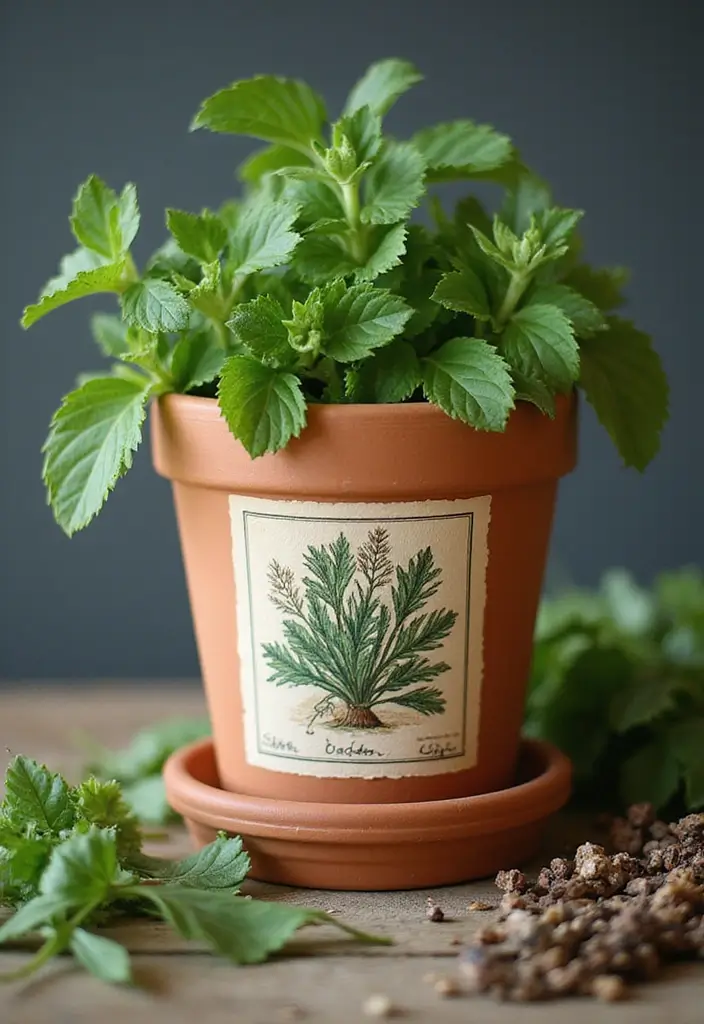 28 Terracotta Pot Painting Ideas That Bring Life and Style to Your Garden - 16. Vintage Botanical Illustrations