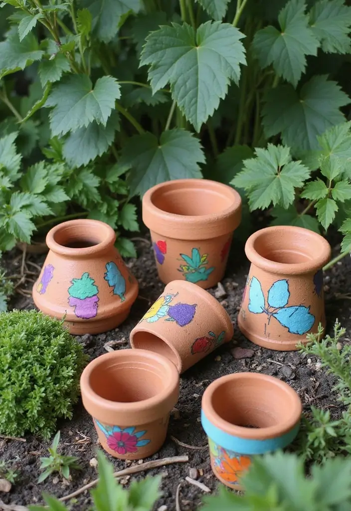 28 Terracotta Pot Painting Ideas That Bring Life and Style to Your Garden - 22. Upcycled Terracotta Pot Art