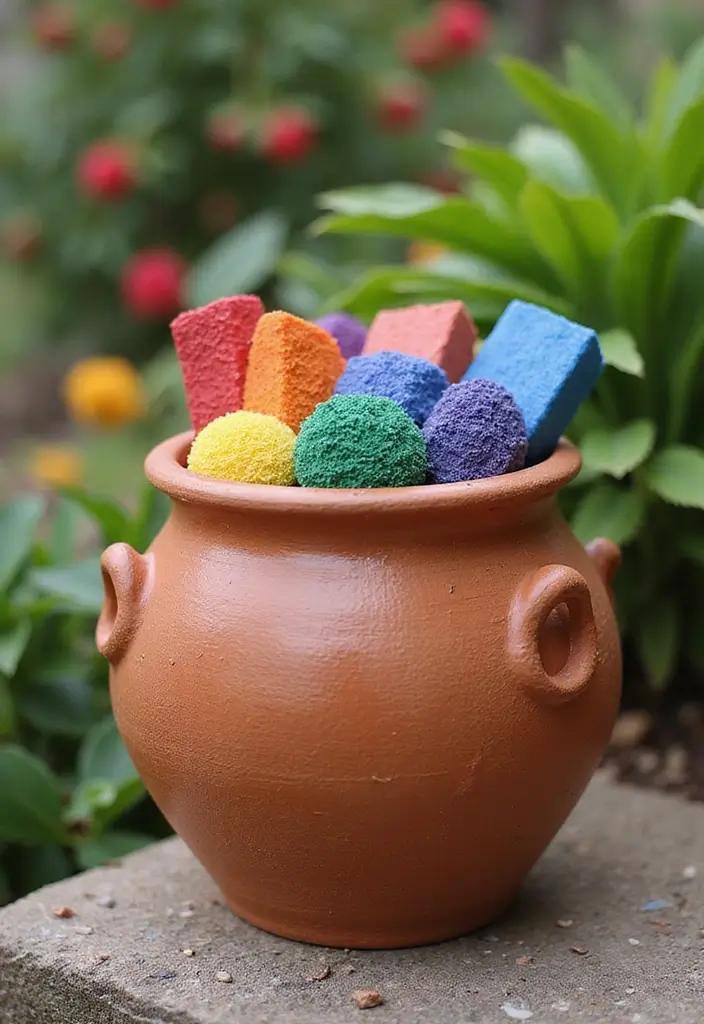 28 Terracotta Pot Painting Ideas That Bring Life and Style to Your Garden - 26. Layered Textures with Sponge Painting