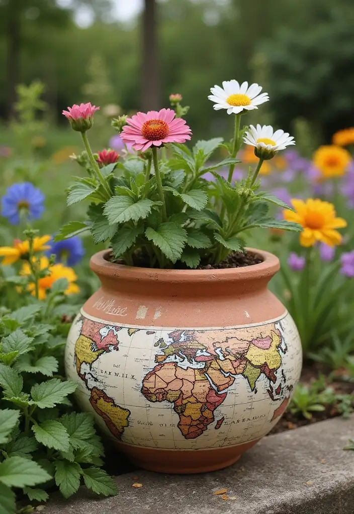 28 Terracotta Pot Painting Ideas That Bring Life and Style to Your Garden - 27. Sweetheart Maps