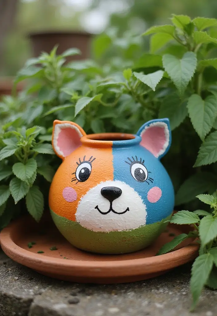 28 Terracotta Pot Painting Ideas That Bring Life and Style to Your Garden - 3. Whimsical Animal Faces