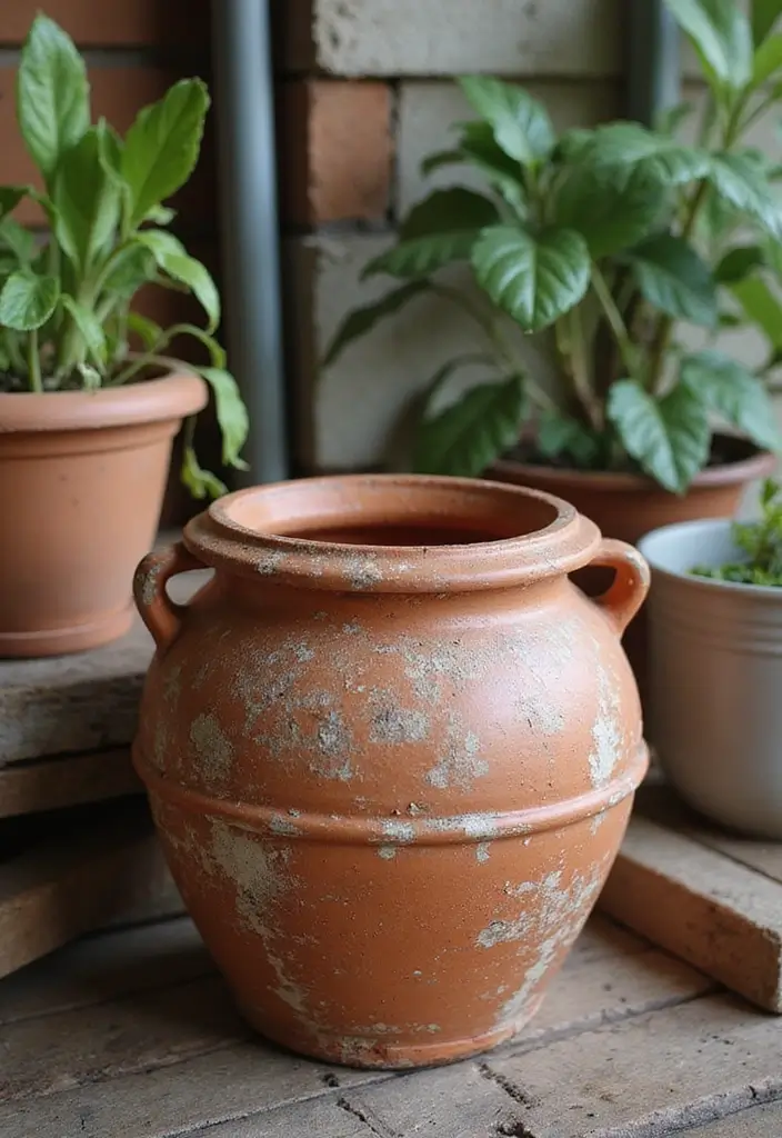 28 Terracotta Pot Painting Ideas That Bring Life and Style to Your Garden - 5. Rustic Vintage Charm