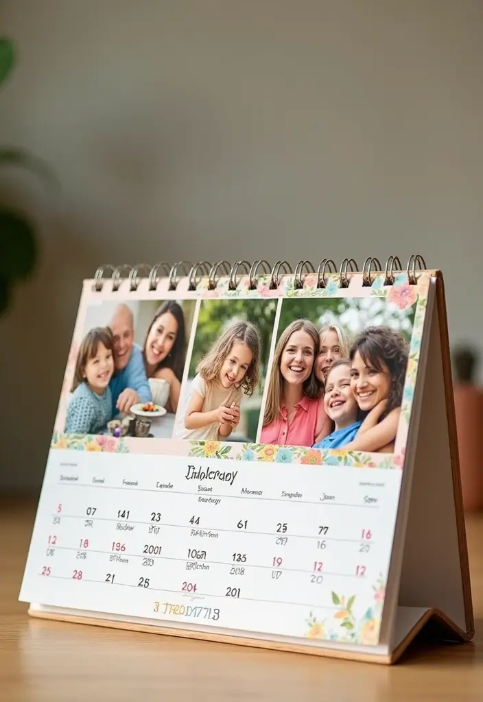 28 Thoughtful and Fun Father’s Day Craft Ideas for Home Decor - 13. Photo Calendar