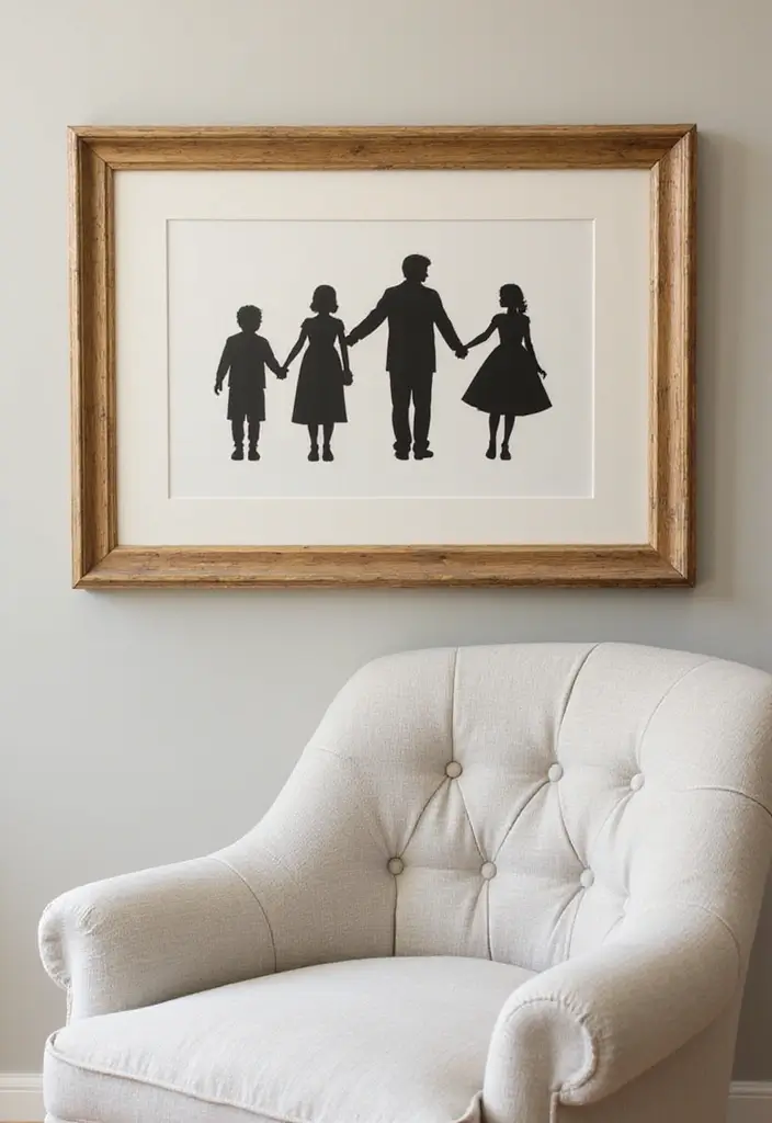 28 Thoughtful and Fun Father’s Day Craft Ideas for Home Decor - 14. Silhouette Art
