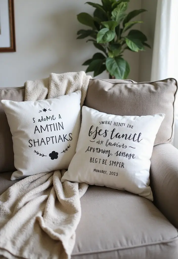 28 Thoughtful and Fun Father’s Day Craft Ideas for Home Decor - 20. Personalized Pillow Covers