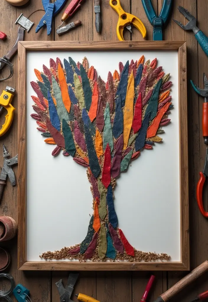 28 Thoughtful and Fun Father’s Day Craft Ideas for Home Decor - 4. Upcycled Tie Wall Art