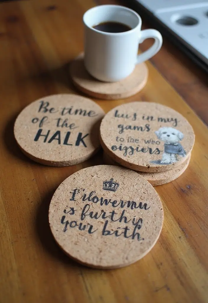 28 Thoughtful and Fun Father’s Day Craft Ideas for Home Decor - 5. Customized Coasters