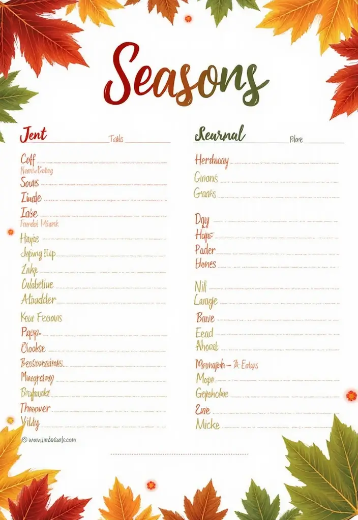28 To Do List Journal Ideas That Make Productivity Fun and Easy - 15. Seasons Themed To-Do Lists