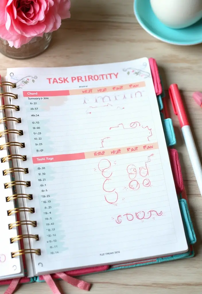28 To Do List Journal Ideas That Make Productivity Fun and Easy - 24. Task Priority Charts