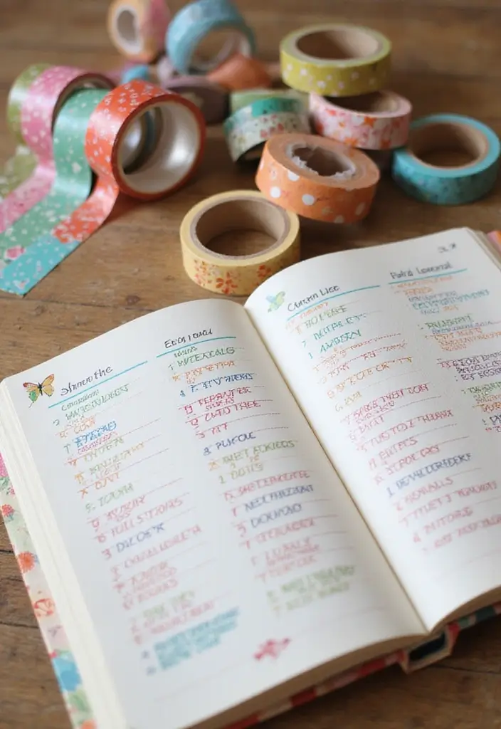 28 To Do List Journal Ideas That Make Productivity Fun and Easy - 5. Eco-Friendly Washi Tape