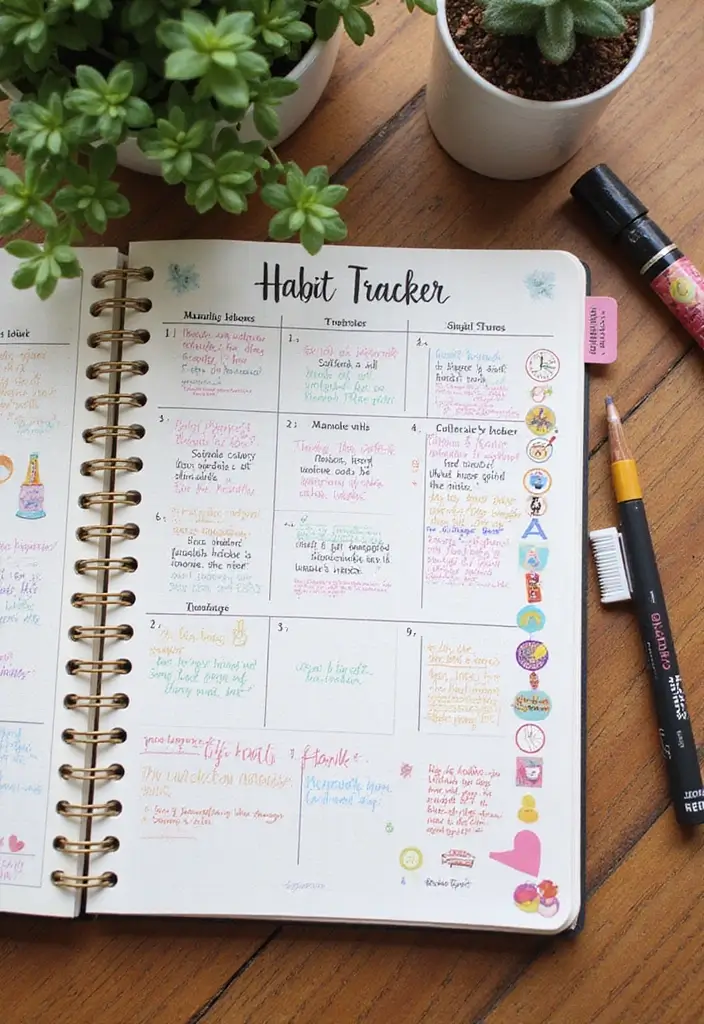 28 To Do List Journal Ideas That Make Productivity Fun and Easy - 8. Monthly Habit Trackers