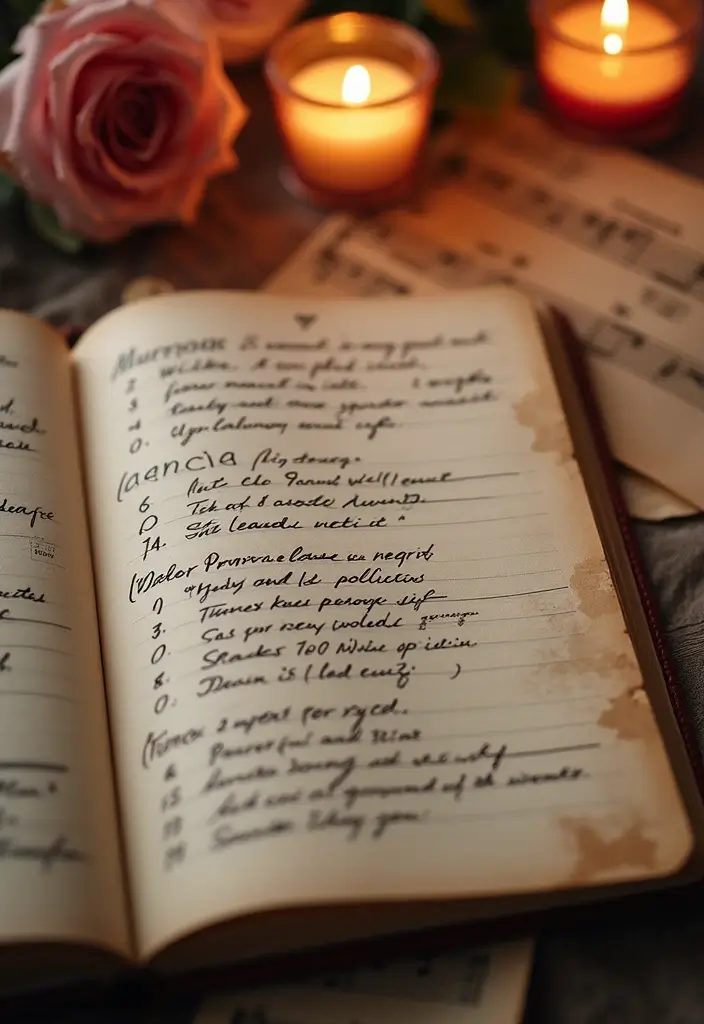 28 Valentines Journal Ideas That Are Sweet Fun and Personalized - 7. Shared Playlist Notes