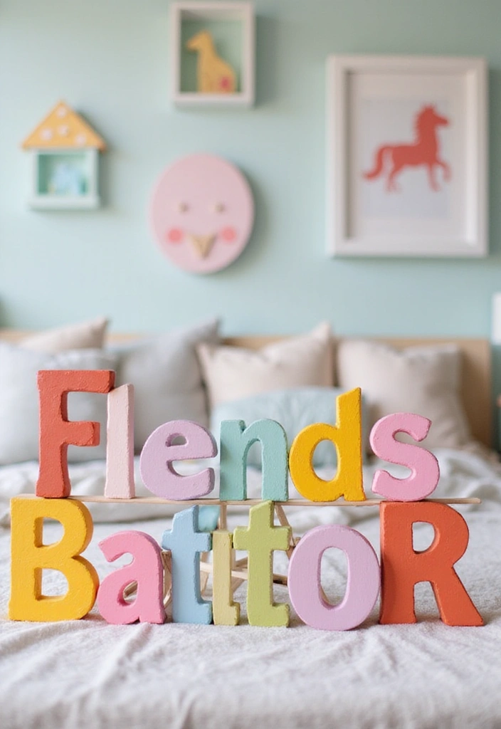 28 Wood Letter Painting Ideas That Personalize Your Space Beautifully - 1. Whimsical Watercolor Letters