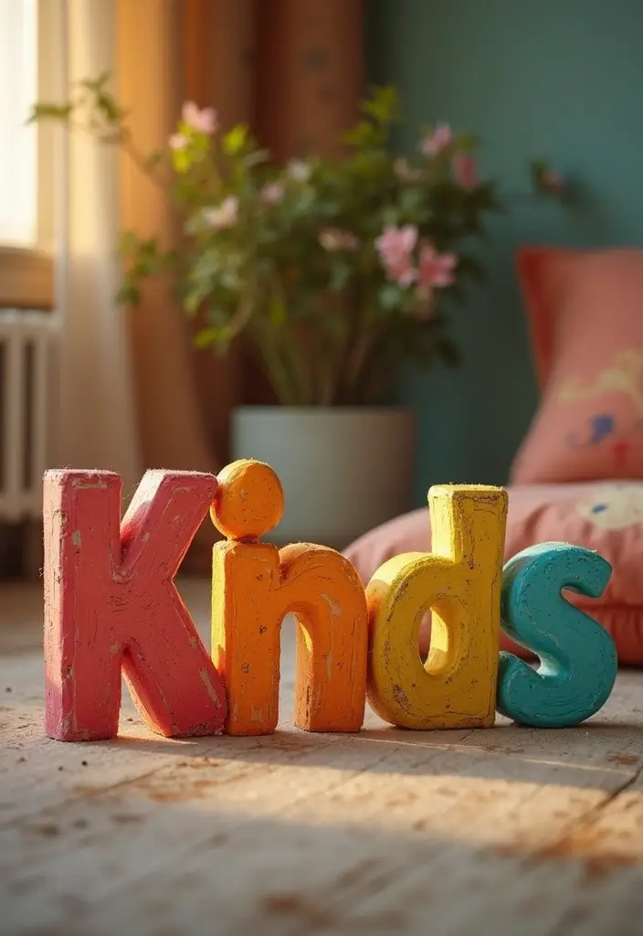 28 Wood Letter Painting Ideas That Personalize Your Space Beautifully - 16. Personalized Name Letters