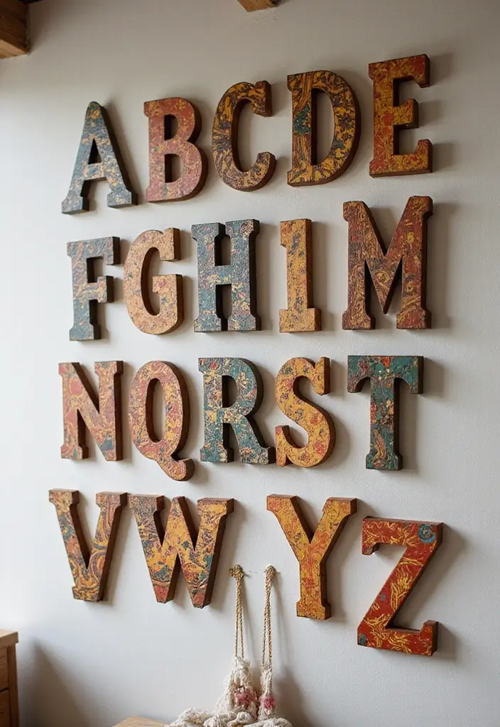 28 Wood Letter Painting Ideas That Personalize Your Space Beautifully - 24. Cultural Inspirations