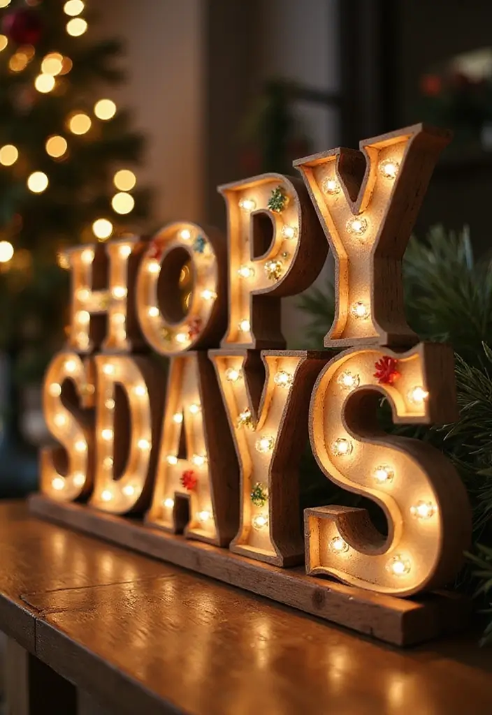 28 Wood Letter Painting Ideas That Personalize Your Space Beautifully - 25. Holiday-Themed Letters